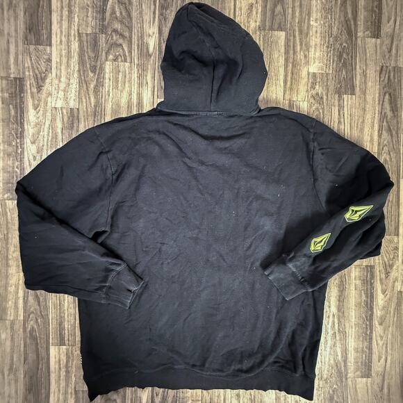 Volcom Pullover Hoodie Black Stone Logo Long Sleeve Streetwear - Picture 2 of 4